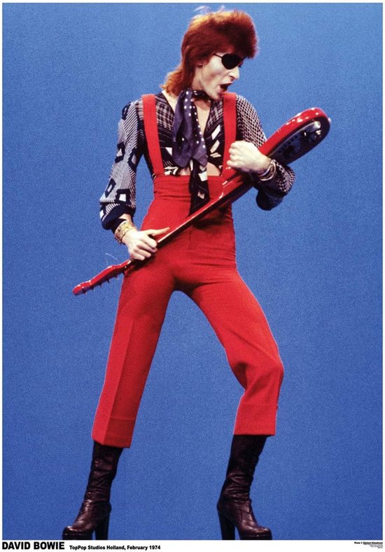 Grote David Bowie Pop Art Poster Muziek Iconen - 84x60 cm