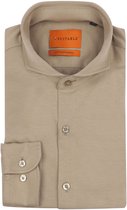 Suitable Sorona Overhemd Beige - Maat 40 - Heren - Overhemden Formeel
