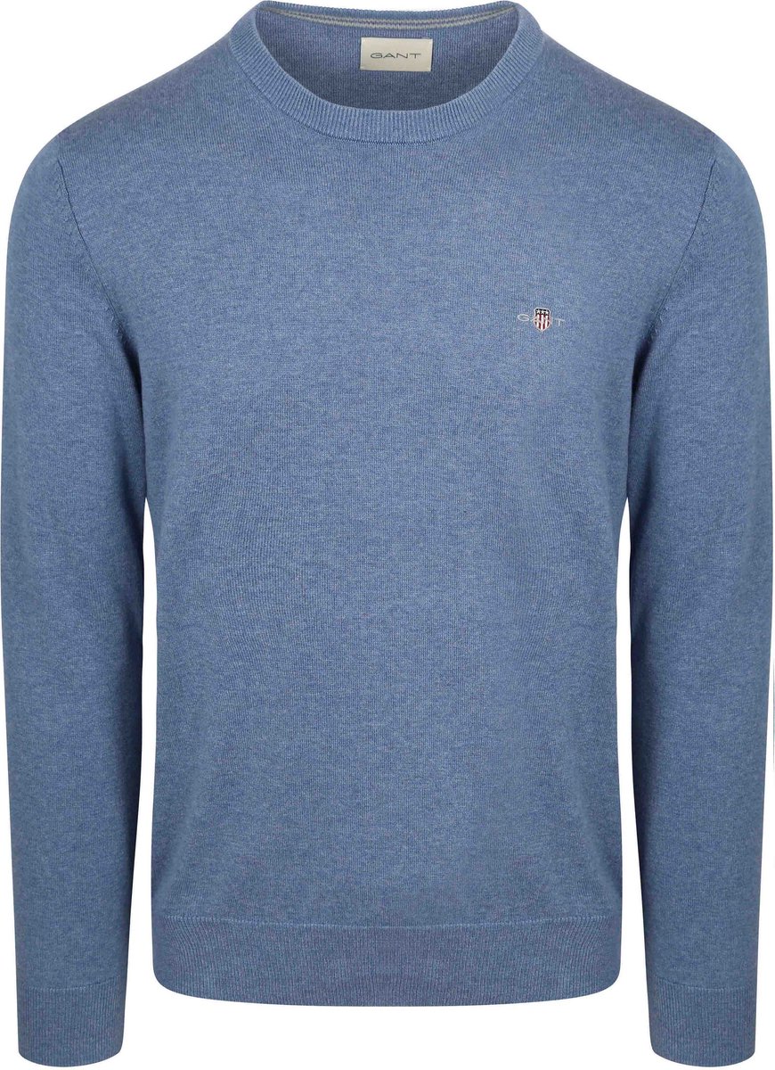 Gant Pullover Melange Blauw - Maat L - Heren - Pullovers
