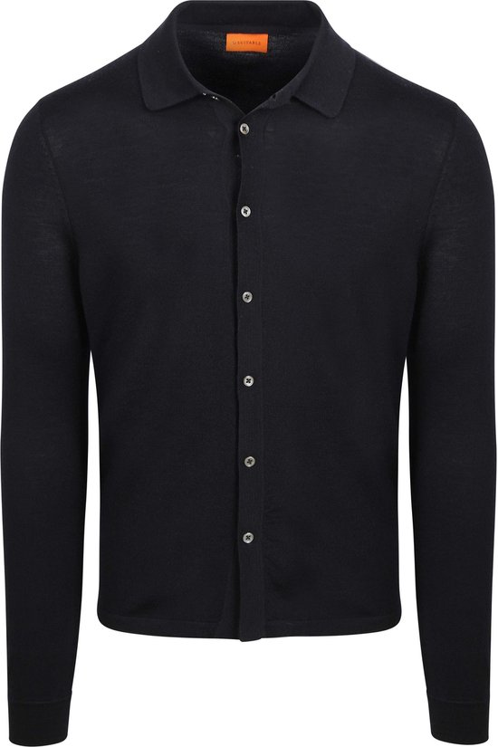 Cardigan en laine mérinos bleu marine - Taille M - Homme - Chemise décontractée