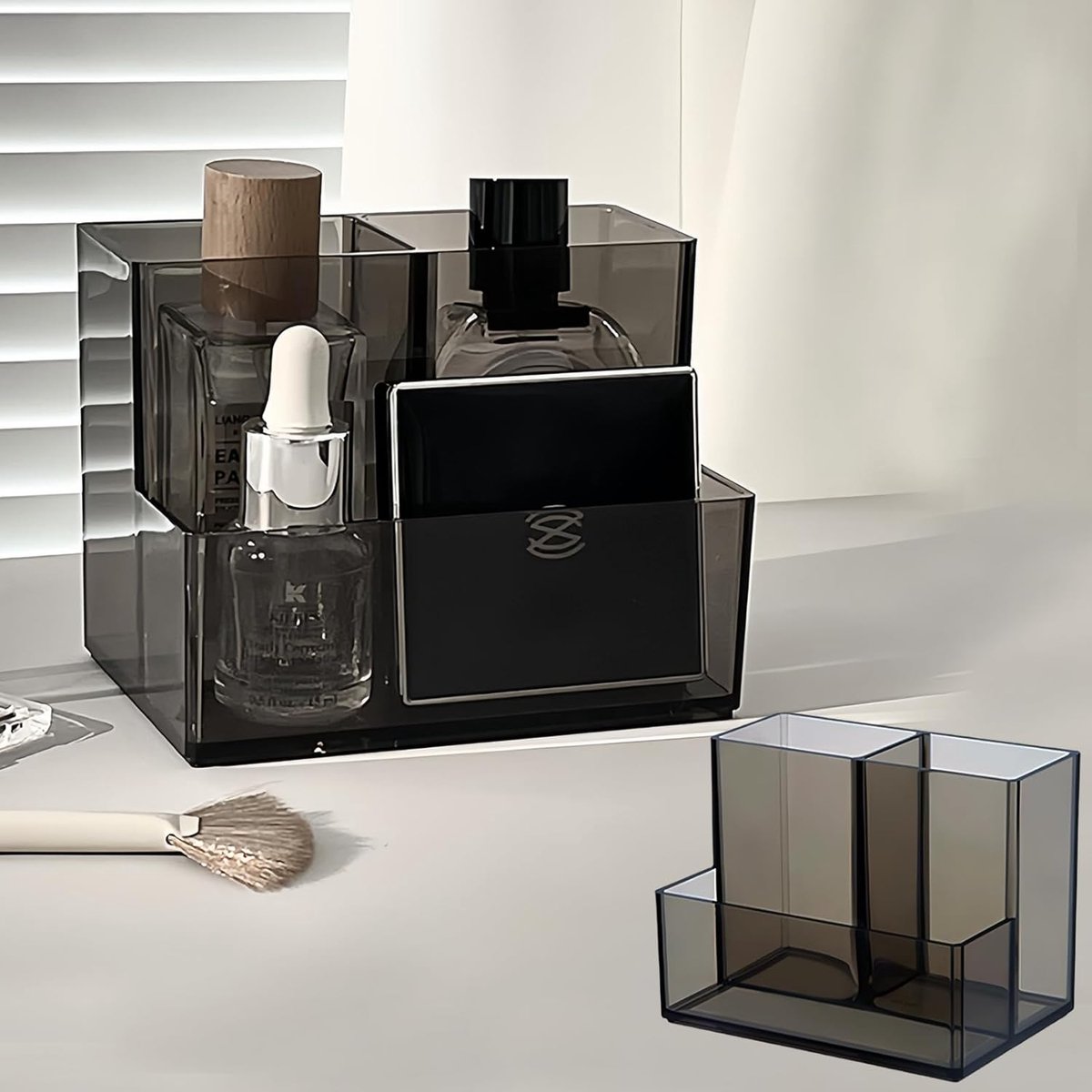 Make-up Organizer Set 2 Stuks Badkamer Spiegelkast Make-up Opbergdoos met 3 Vakken