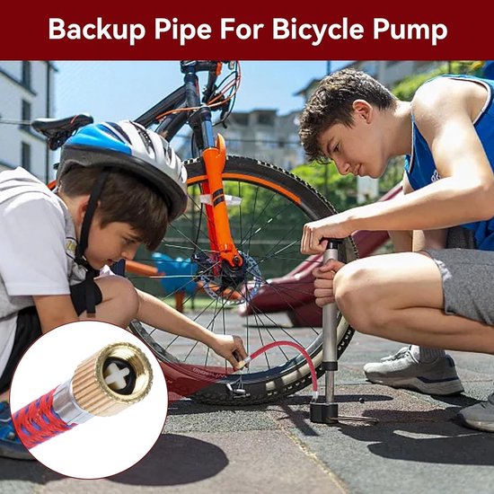 2x Fiets Pomp Slang Verlengstuk Universeel voor Mountainbike, Scooter en Motorfiets — afbeelding 4