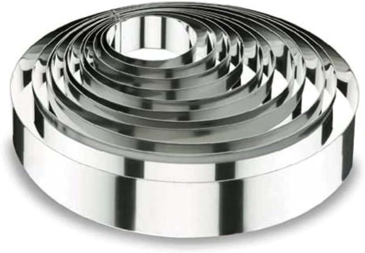Ronde Bakvorm 8x4 cm Roestvrij Staal