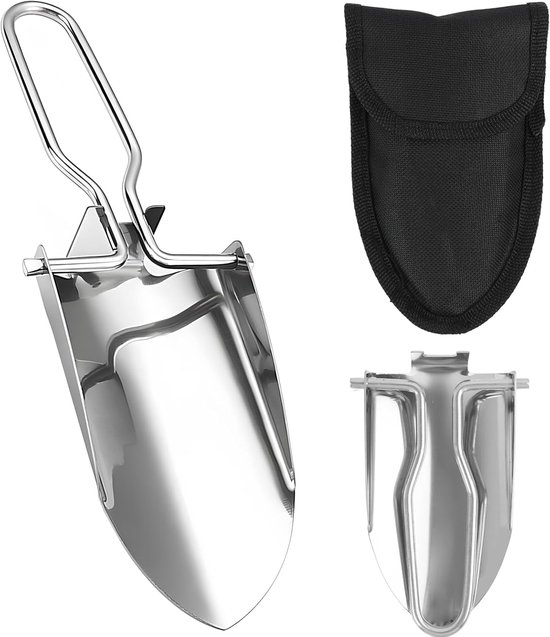 Inklapbare Mini Tuinschep RVS - Opvouwbare Schep voor Tuinieren ...