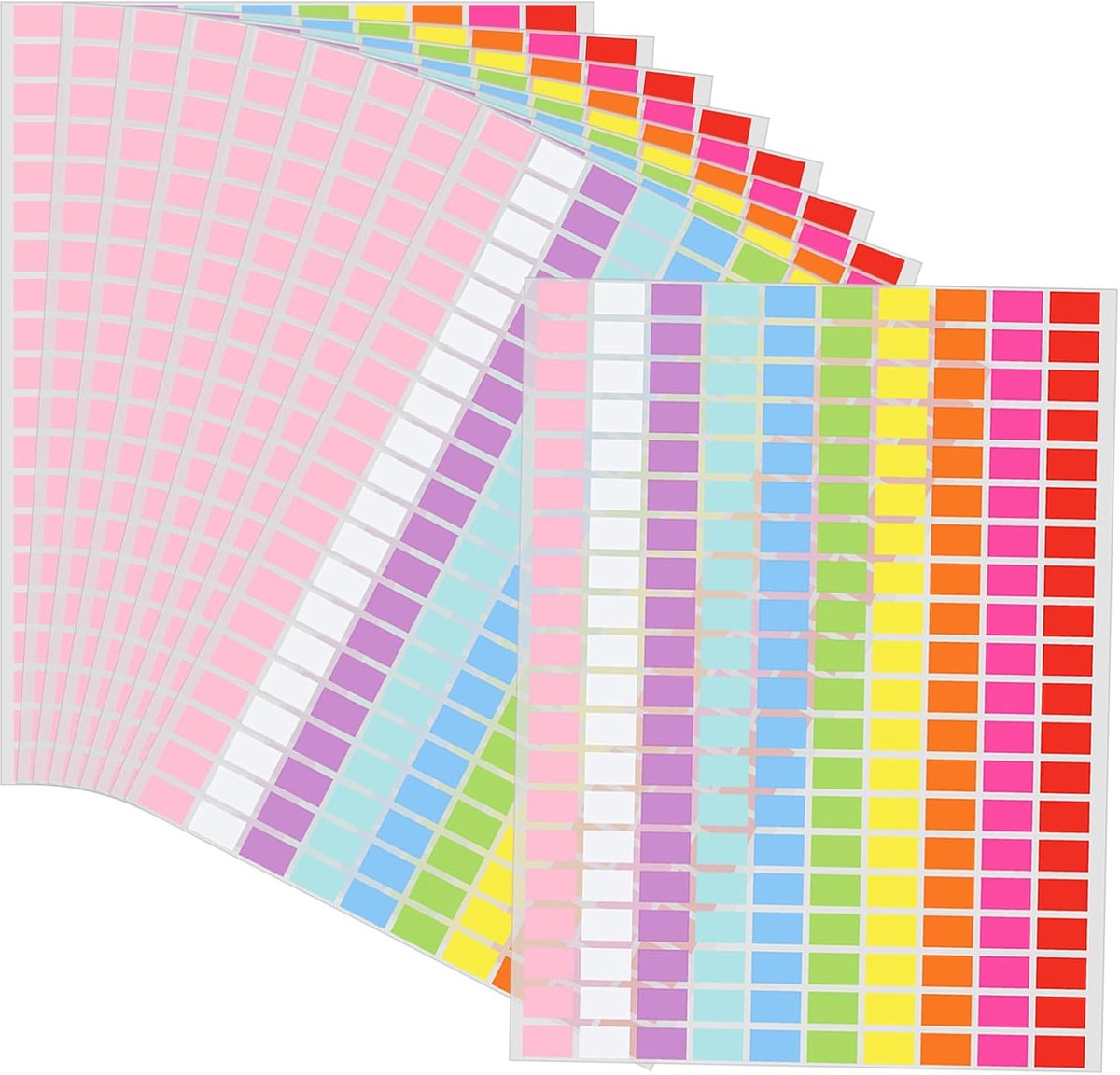2000 Gekleurde Zelfklevende Etiketten - 10 Kleuren Stickers voor Kantoor en School