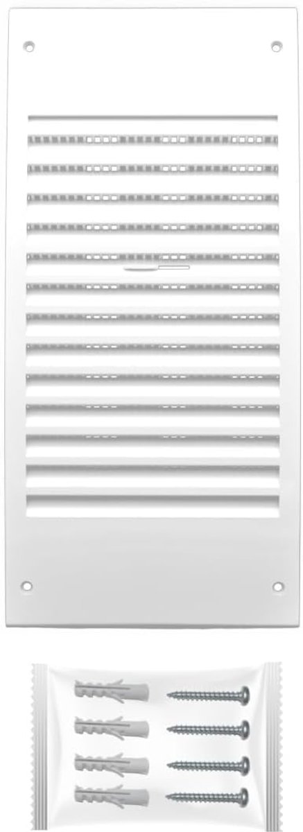Ventilatierooster Wit PVC 140x300 mm met Schuif en Insektengaas