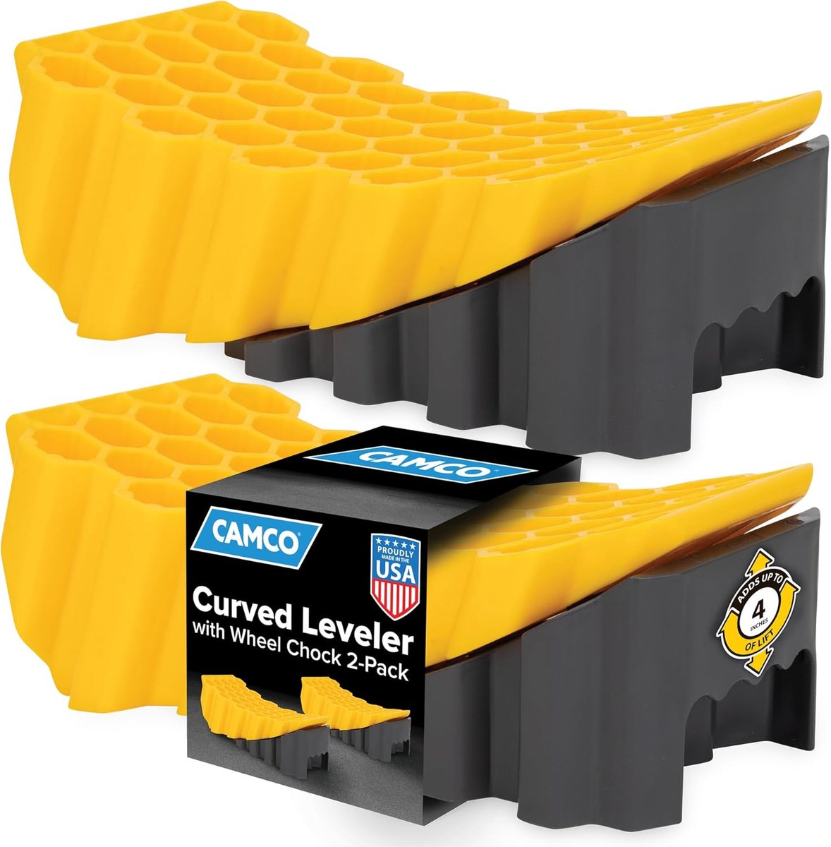 Gebogen Camper en Caravan Leveler Set met Wielkeggen voor Perfecte Stabiliteit – Geschikt voor Aanhangwagens en RV's