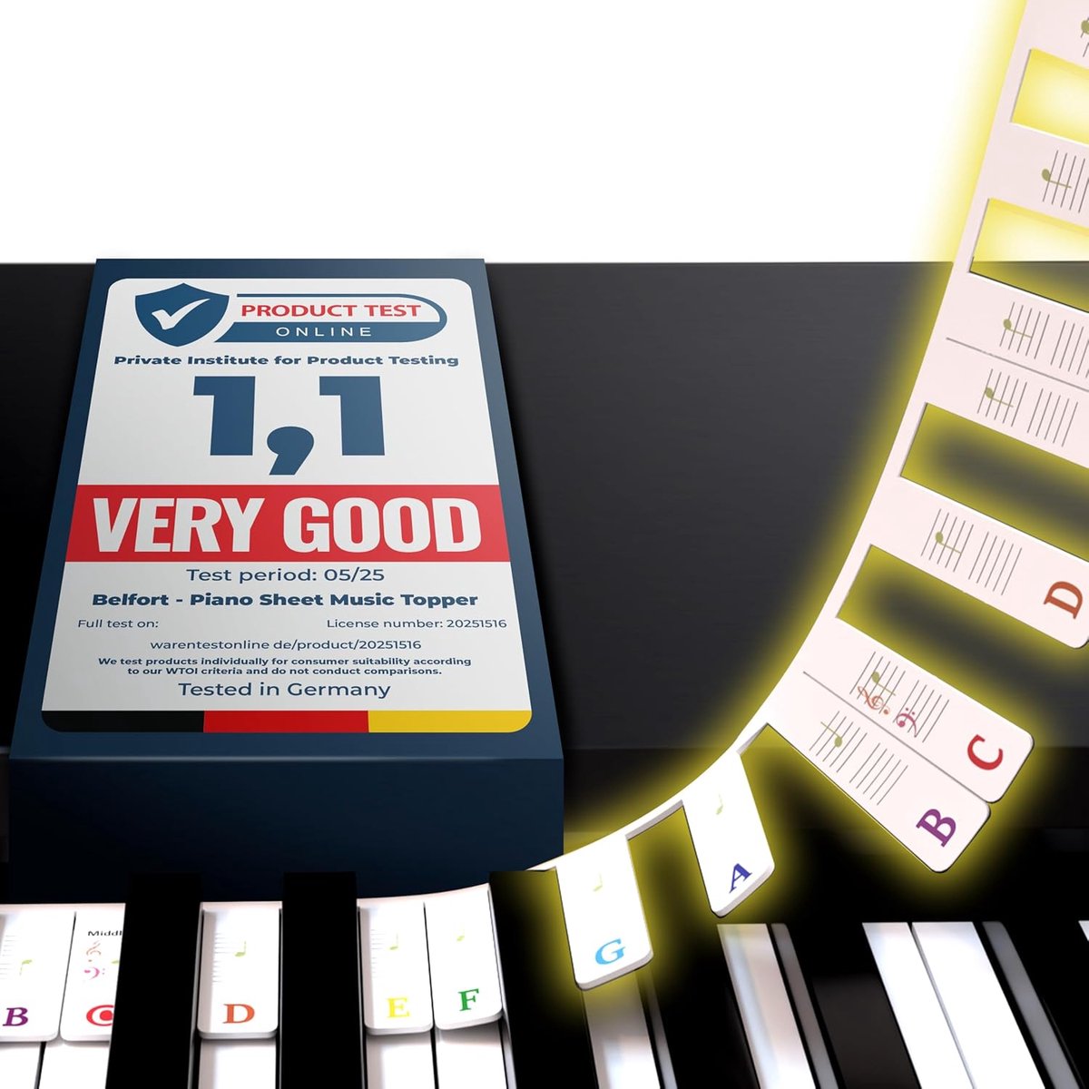 Kleurrijke Piano Noten Oplegger voor Beginners - Afneembare Siliconen Toetsetikettering