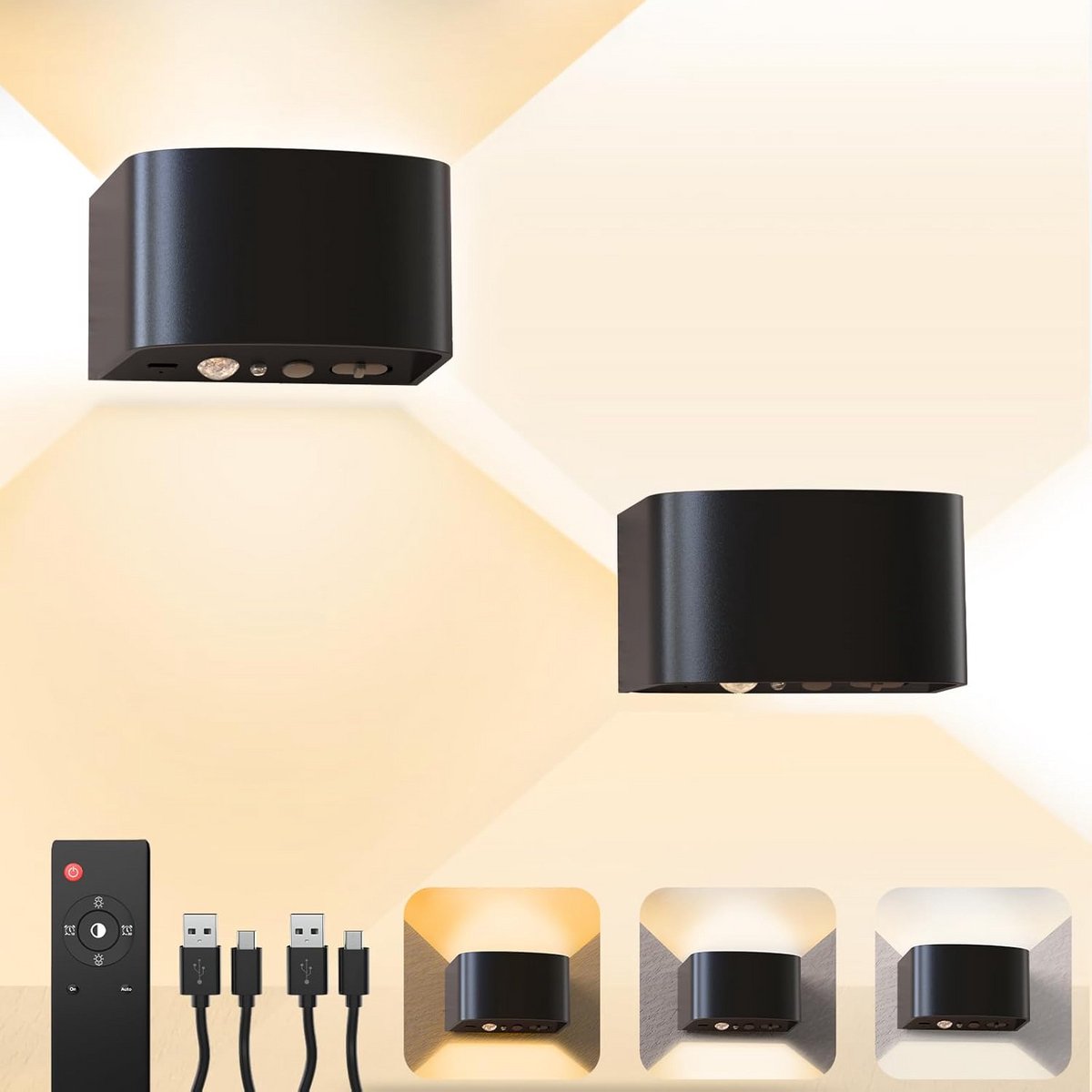 Oplaadbare Wandlamp Binnen - Wandlampen Buiten - Dimbaar