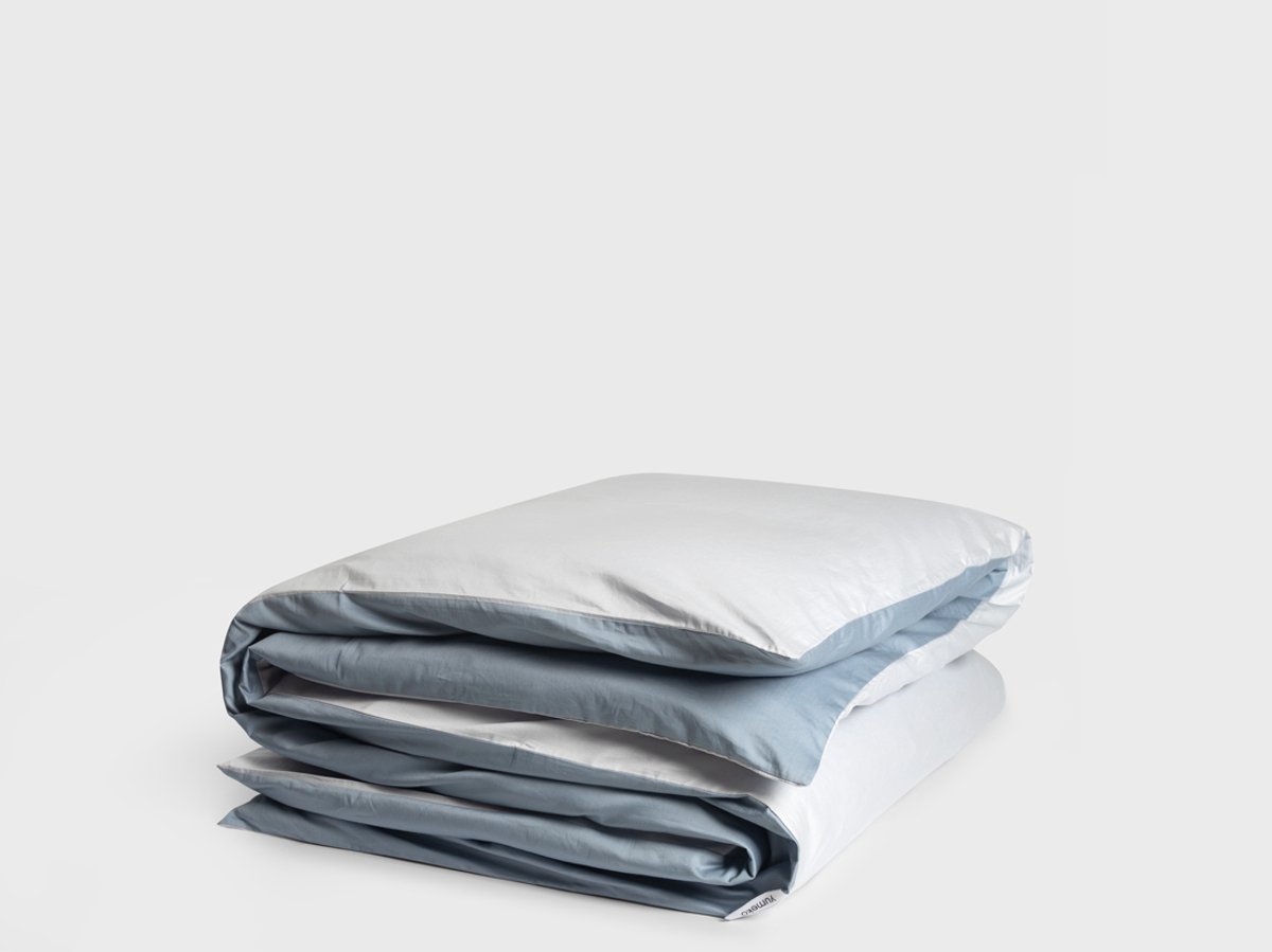 Yumeko dekbedovertrek katoen satijn dubbelzijdig blauw 240x220 (zonder slopen) - Bio, eco & fairtrade