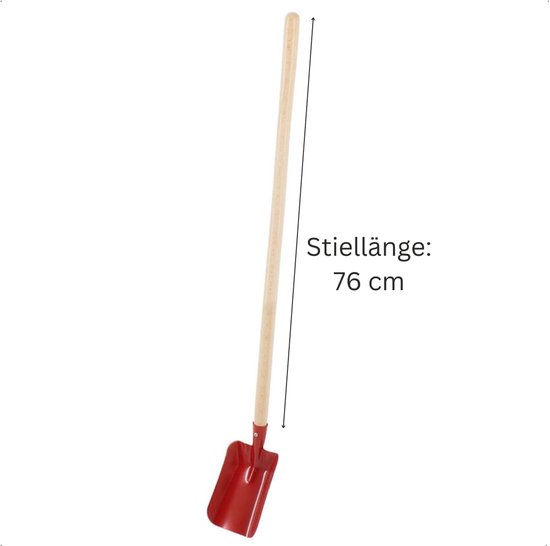 Stevige Kinderschep Metaal Rood met Lange Houten Steel voor Spelen Buiten van Merkloos	 — afbeelding 2