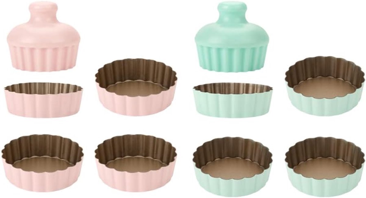 Set van 12 Ronde Taartvormen met Losse Bodem voor Quiches en Mini Taarten