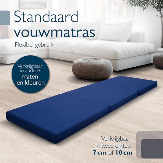 Opvouwbaar Logeerbed en Reismatras 120x195 cm Donkerblauw van Merkloos — afbeelding 4