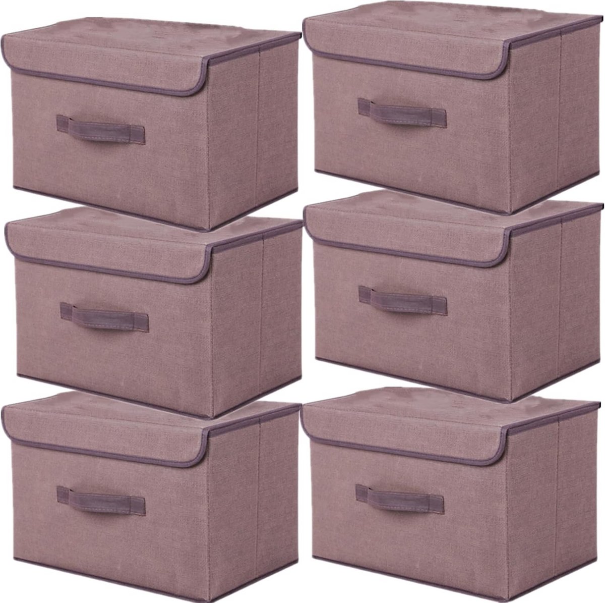 Opvouwbare Opbergdozen met Deksel - 6 Stuks - Kleding Organisatie
