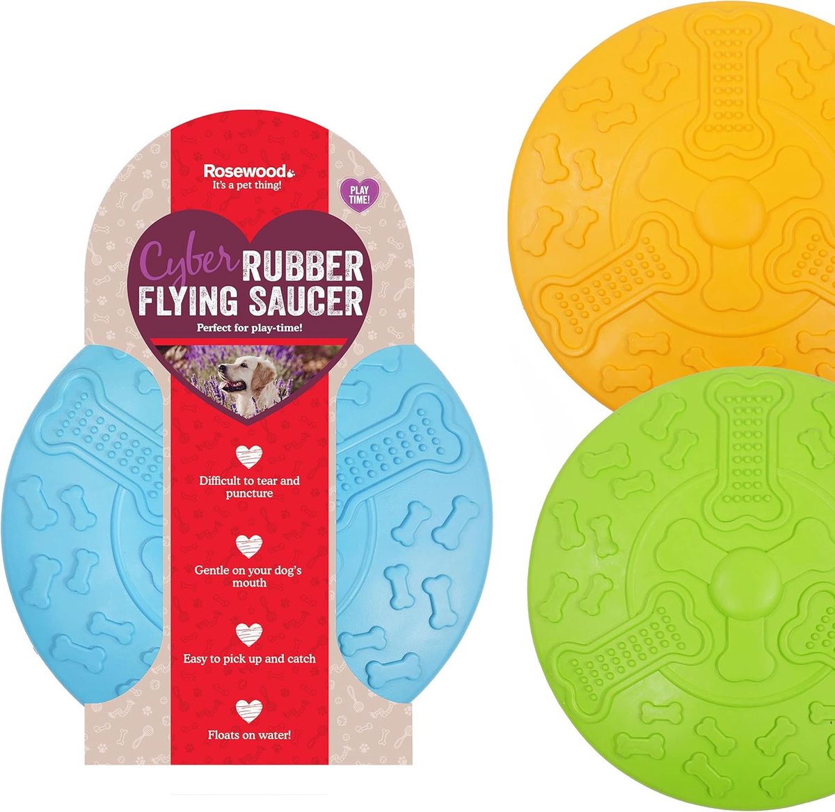 Sterke Rubberen Vliegende Schotel Hondenspeelgoed - Drijvend Frisbee voor Actief Spel