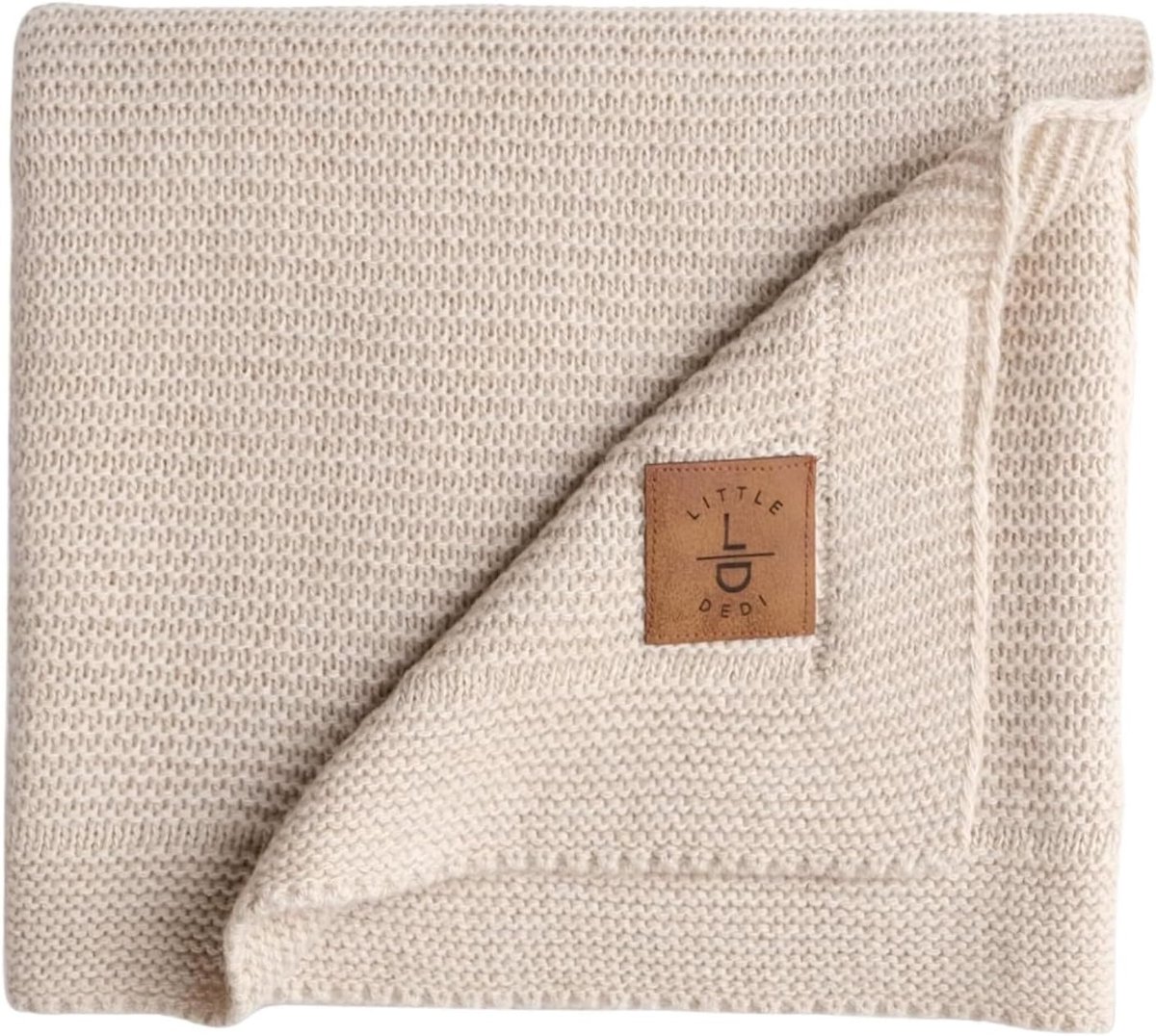 Zachte Gebreide Baby Deken Beige - Ademend & Oeko-Tex Gecertificeerd voor Wieg, Kinderwagen en Kinderkamer