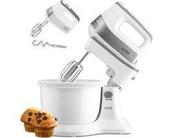 TZS First Austria Handmixer met mengkom - Keukenmachine - 500W - Turboknop - 5 Snelheden - Wit
