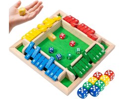 Opvouwbaar bordspel - Shut The Box 4 spelers - Houten dobbelspel - Houten bordspel - Bordspellen voo