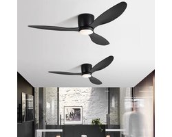 Plafondventilator - LED Plafondventilator - Ø 106 cm - 4320 LM - 3000K/6500K - Dimbaar - 3 snelheidsinstellingen - Timer - Zomer - Zeer stil - Zwart