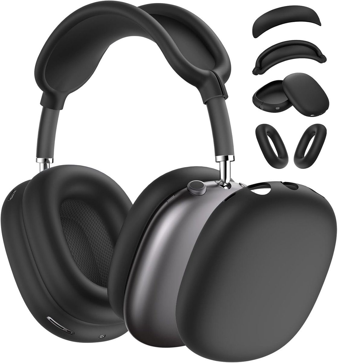 4-in-1 Siliconen Beschermhoes Set voor Hoofdtelefoon - Krasbestendig Accessoirepakket