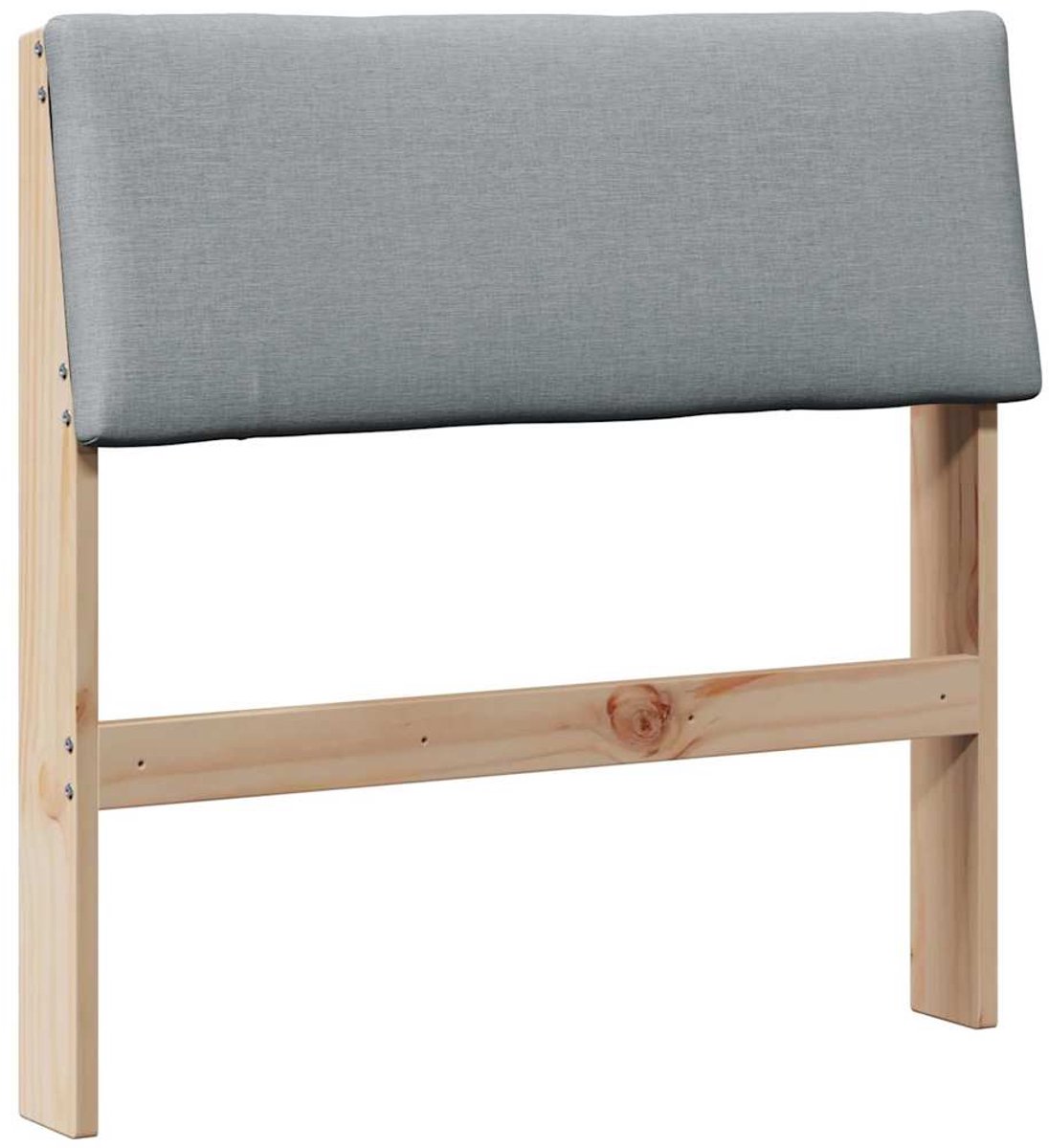 vidaXL Gestoffeerd - hoofdbord - Lichtgrijs - 80 - cm - Massief - grenenhout