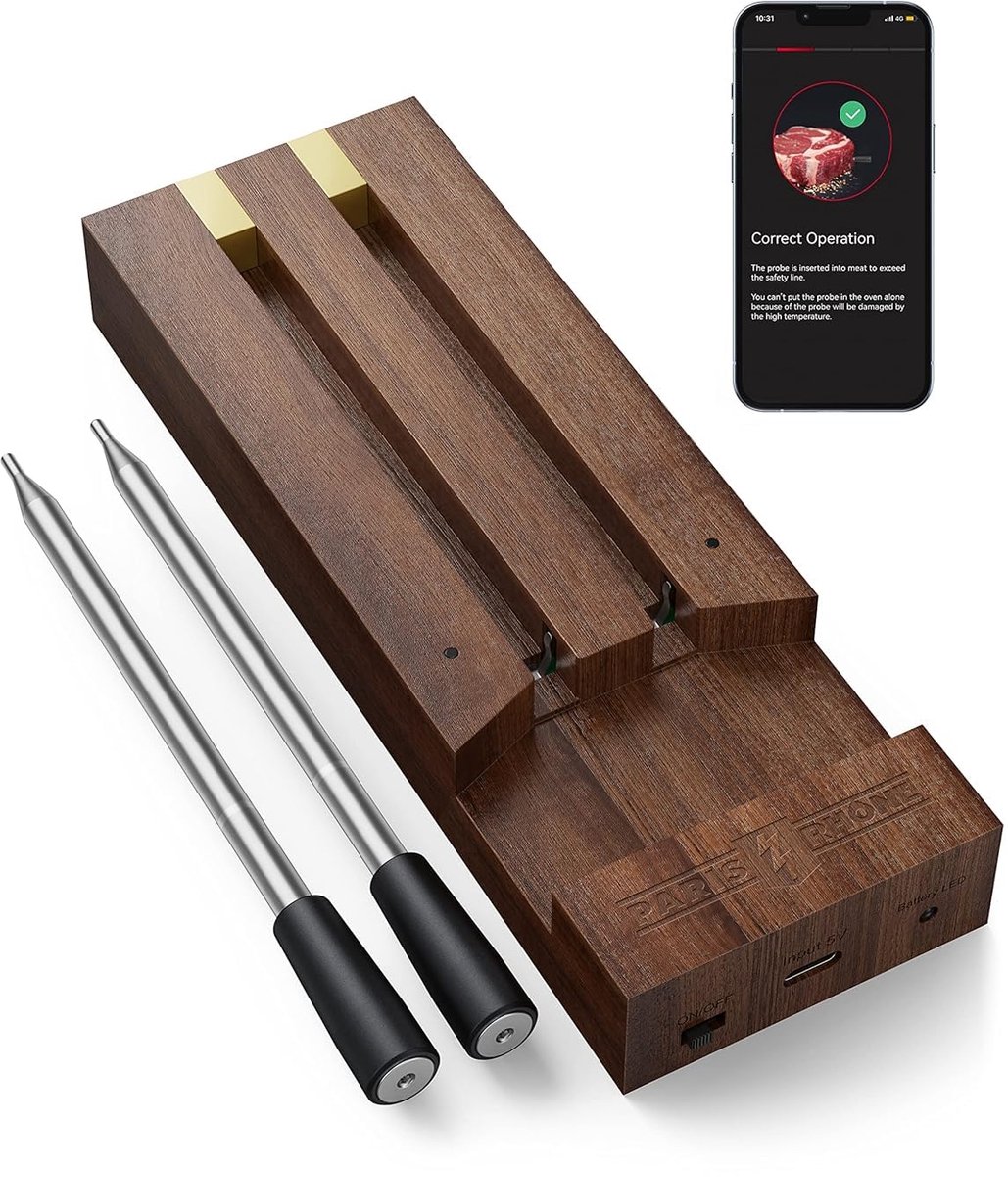 Bbq thermometer draadloos - Vleesthermometer barbecue met app - Oventhermometer - Kookmeter