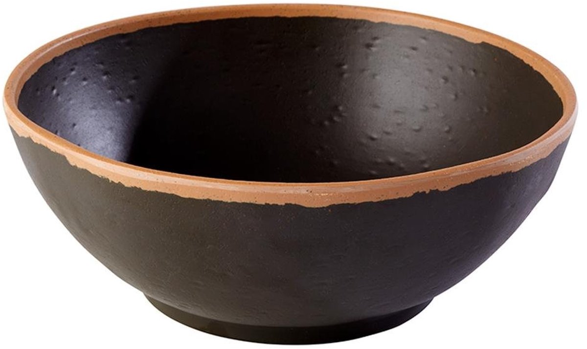 Ronde Melamine Kom Bruin - Ø 21 cm - 1.45 Liter - Ideaal voor Salades of Serveerschalen