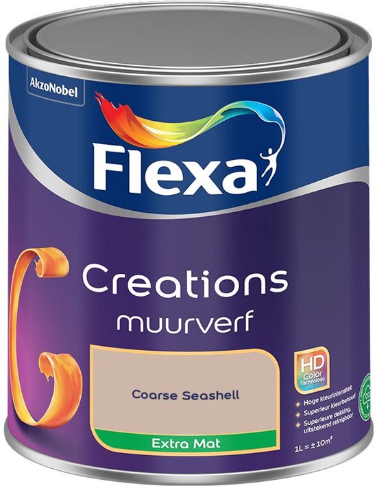 Flexa - Creations Muurverf Extra Mat - Coarse Seashell - Kleur van het jaar 2025 - Mengverf - 1 L