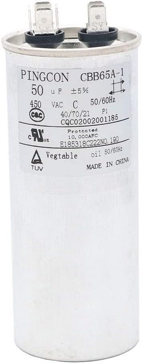 Condensator Motor Airco 50uF AC 450V voor Compressor en Ventilator