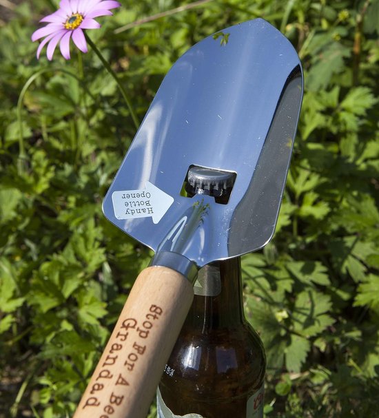 Tuinschep Flessenopener Cadeau voor Opa - Hilarisch Tuincentrum Cadeautje met Houten Handvat van Merkloos	 — afbeelding 2