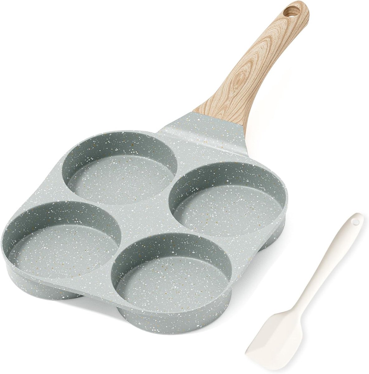 DYNA® Poffertjespan - Gietijzeren pan - Voor inductie / electrisch - Poffertjes maken - Omelet Groen - 35cm x 19cm x 2cm
