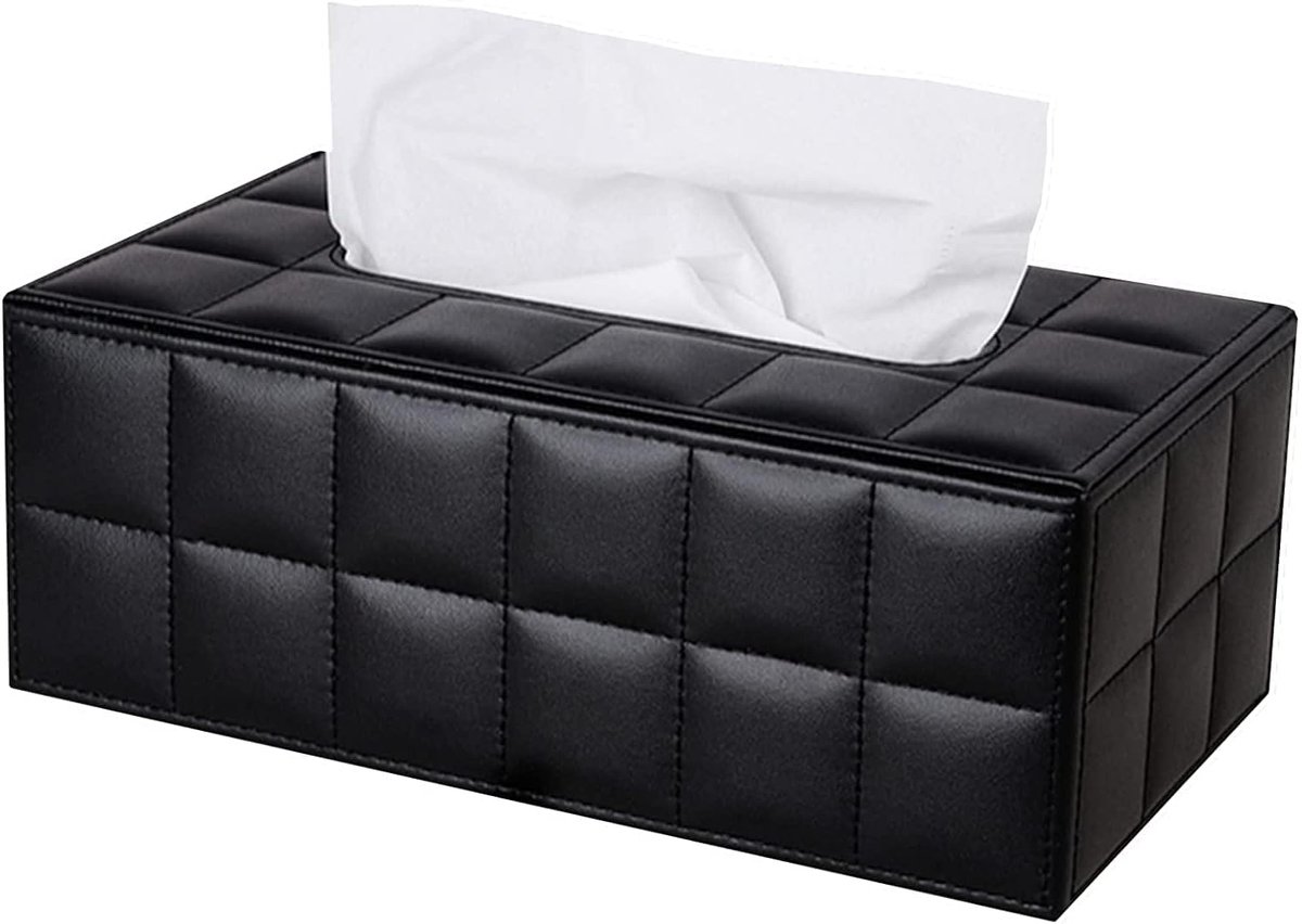 Oneay Rechthoekige tissuebox van PU-leer, geschikt voor gebruik thuis, in de auto, in de woonkamer en in het hotel.