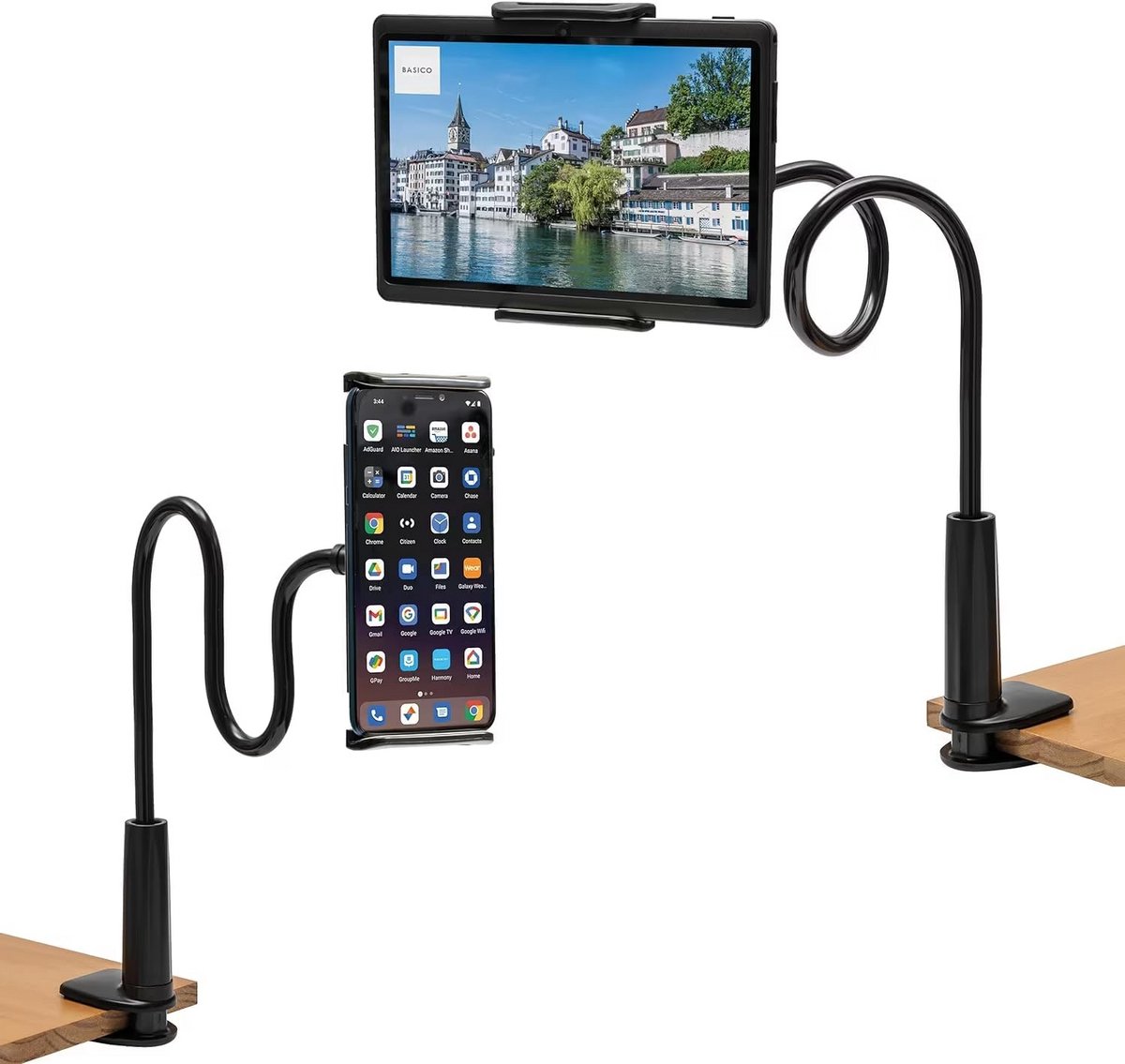 Verstelbare Tablet en Telefoonhouder met Zwanenhals voor Schermen 4-11 Inch