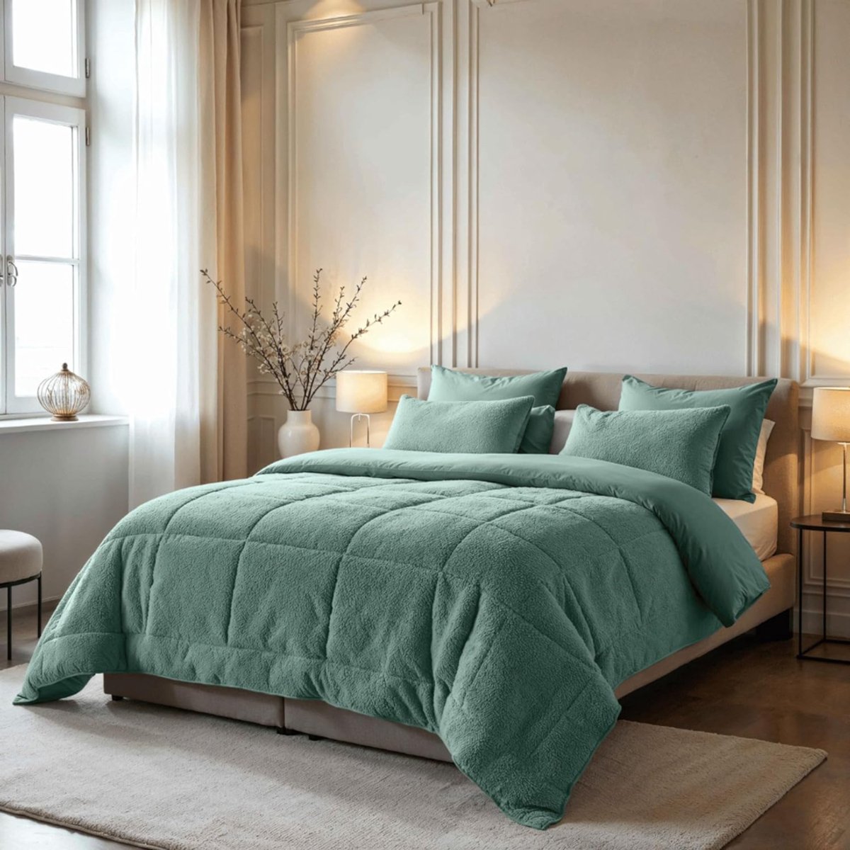 GTB® Dekbed 200x200 - Dekbedovertrek 200x200 Tweepersoons - Zomerdekbed - Groen - 200cm x 200cm x 4cm