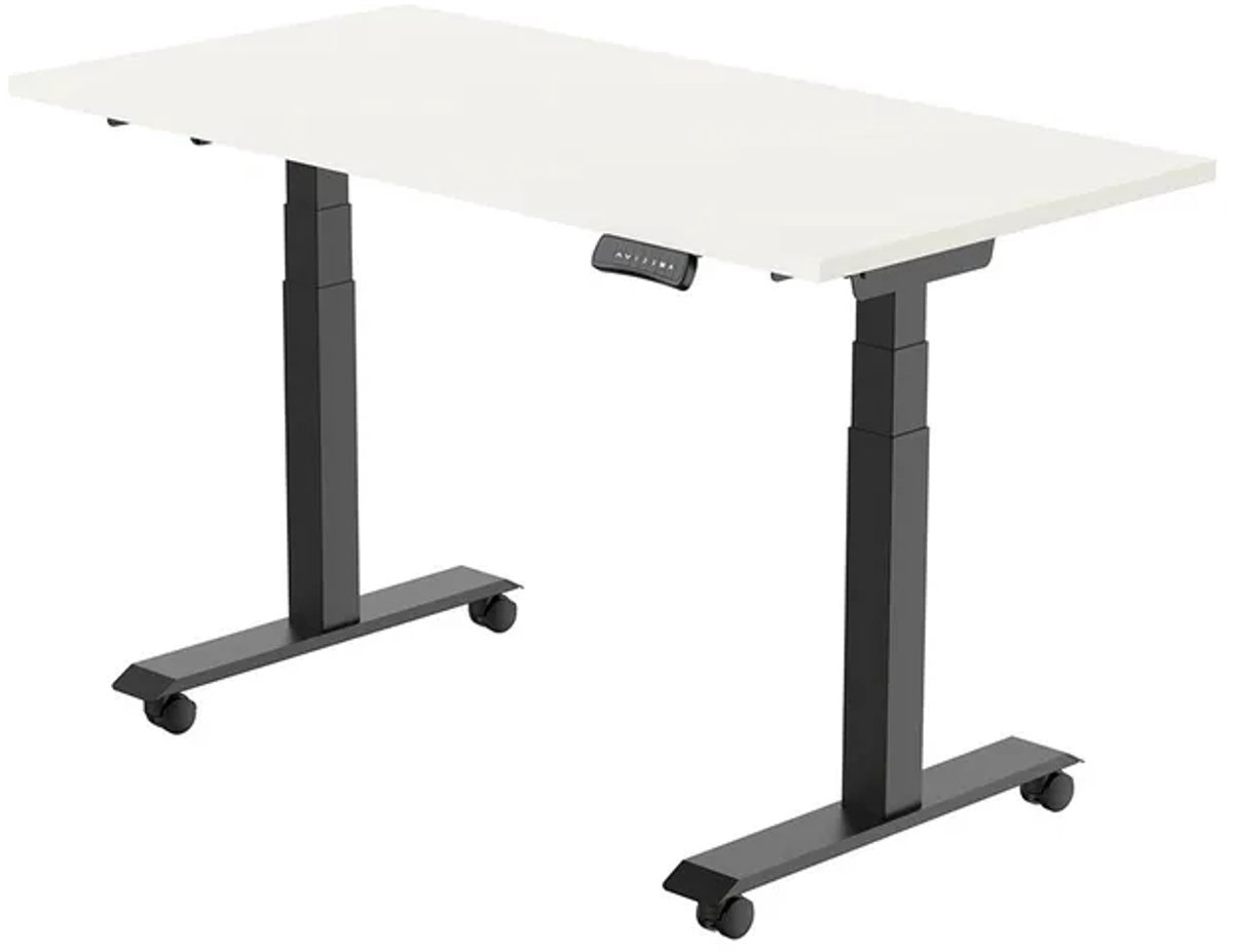 Euroseats Elektrisch bureau - verstelbaar, opklapbaar en verrijdbaar - 180x80 cm - Zwart frame - Wit