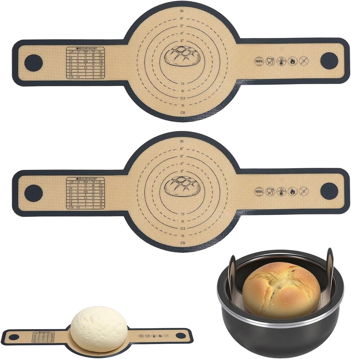 2x Siliconen Bakmat voor Dutch Oven, Oven & Deeg - Hittebestendig & Herbruikbaar