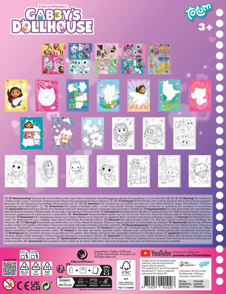 Gabby's Poppenhuis Totum sticker puzzelboekje inclusief kleurplaten vakantieboek 10 stickerpuzzels - sticker by number vakantie doeboek Gabby's Dollhouse — afbeelding 8