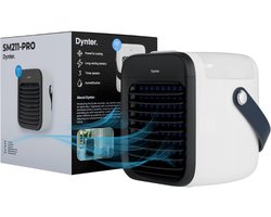 Dynter Mobiele Aircooler – Draadloze Luchtkoeler – Mini Ventilator met Batterij – Compact, Stil & Draagbaar – Zwart (SM211)