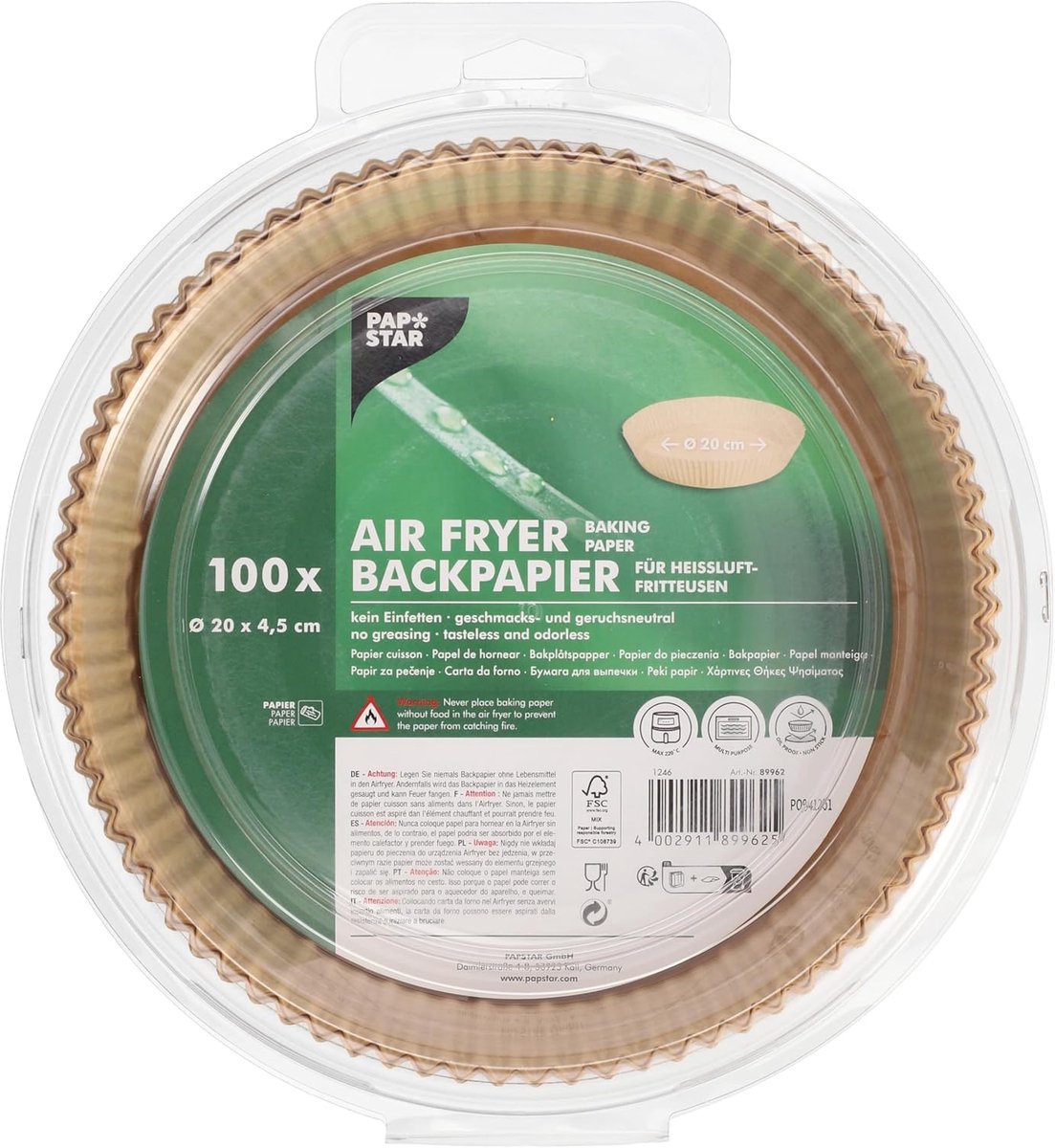 100 Bakpapiervelletjes Rond 20 cm voor Airfryer – Antiaanbak & Makkelijk Schoonmaken