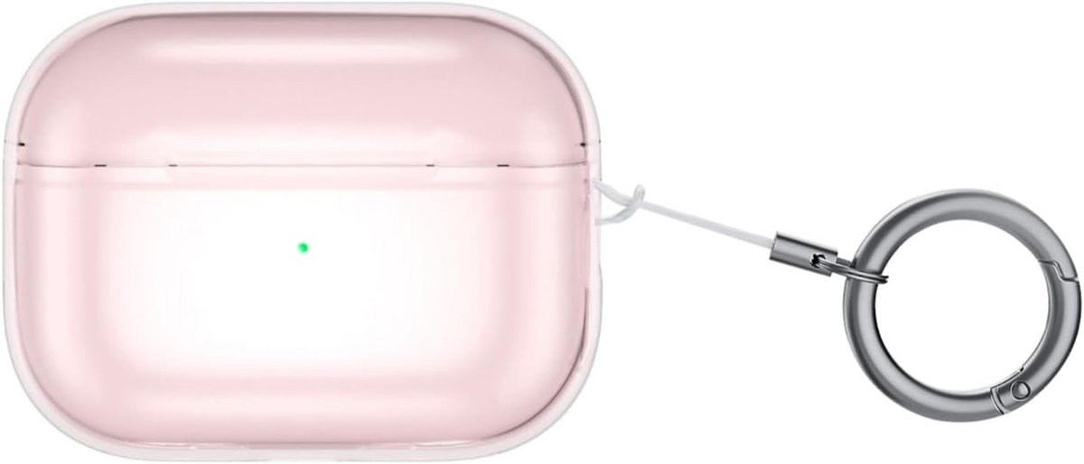 Transparante TPU Hoes voor AirPods Pro (2025) - Schokbestendige, Ultradunne Beschermhoes - Roze Accent