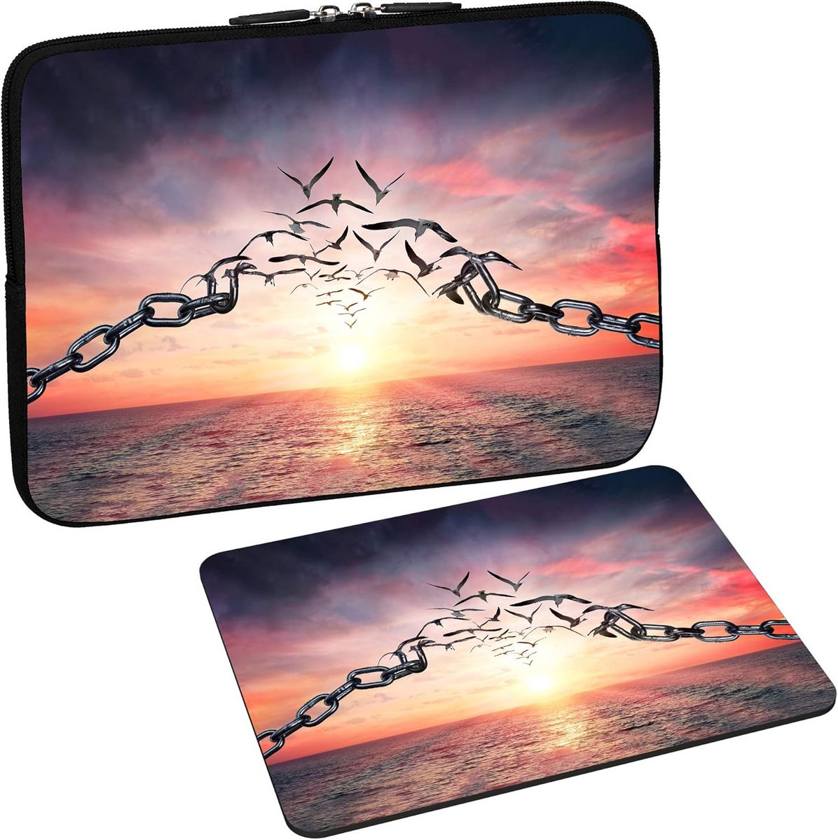 Beschermhoes voor Notebook tot 15,6 inch met Design Muismat