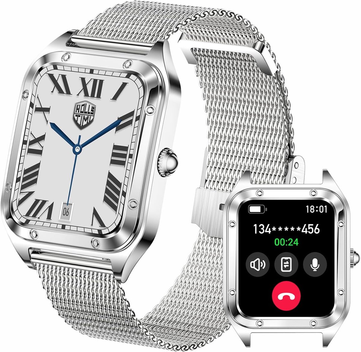 Dames Smartwatch met Volledig Touchscreen - Hartslagmeter, Stappenteller & Gezondheidstracker voor iOS & Android