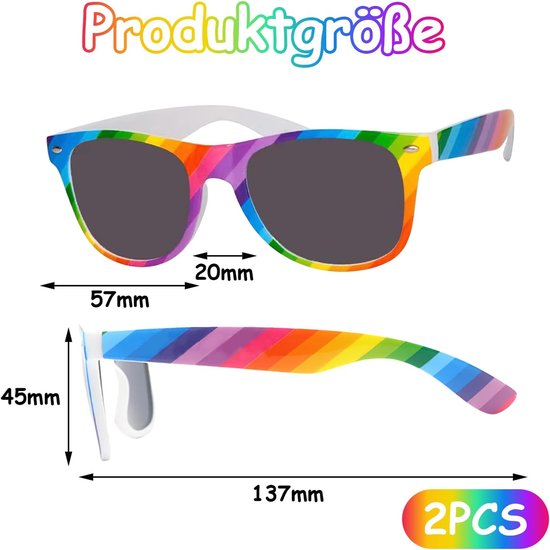 3-Pack Kleurrijke Regenboog Zonnebrillen voor Pride Feest en Carnaval — afbeelding 5