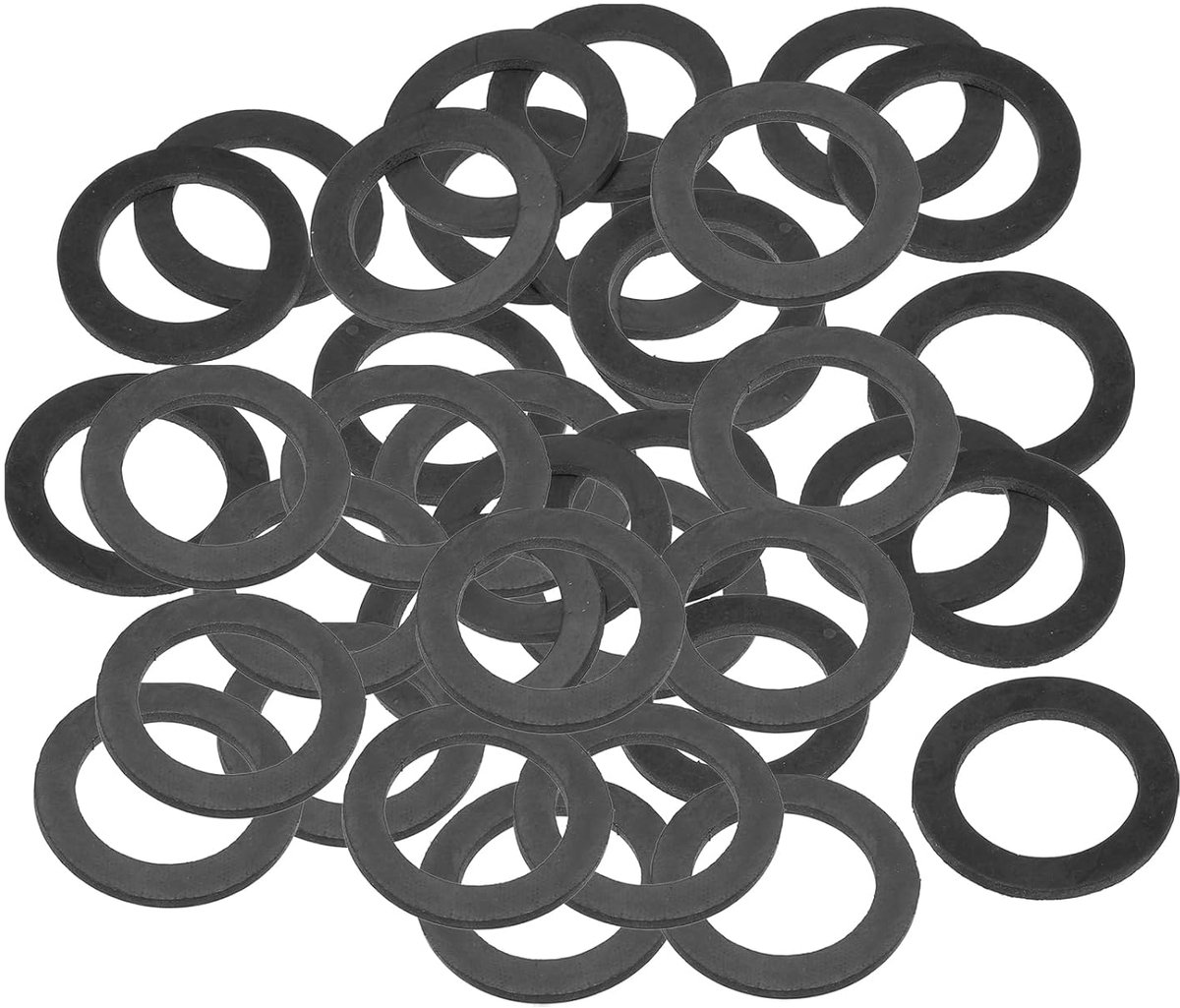 80x Platte Rubberen Sluitringen Zwart M31 - 31mm Binnendiameter - Afdichting en Onderlegringen
