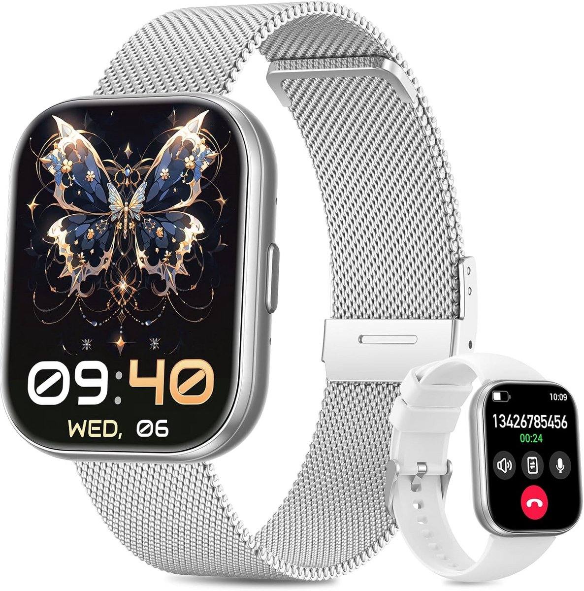 Smartwatch Dames met Bellen, Hartslagmeter, SpO2 en 120+ Sportmodi