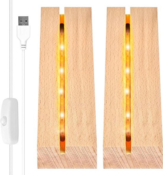 LED Display Lampen Sokkel met USB-Schakelaar - 2 Stuks Voor Desktop ...