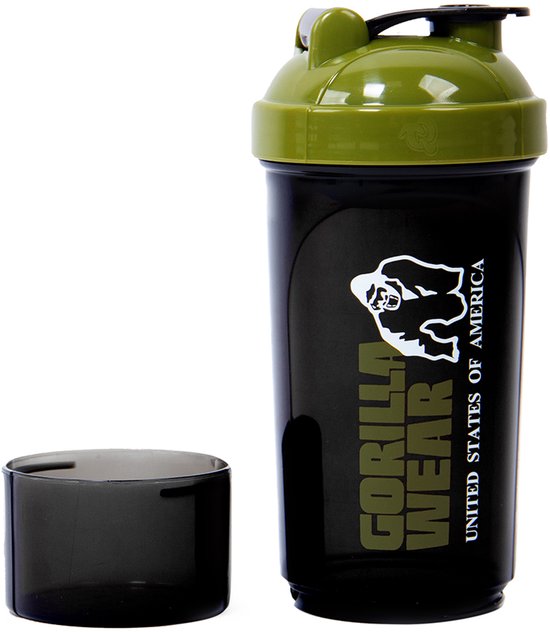 Gorilla Wear Compacte Shaker - Zwart/Legergroen - 500ml — afbeelding 3