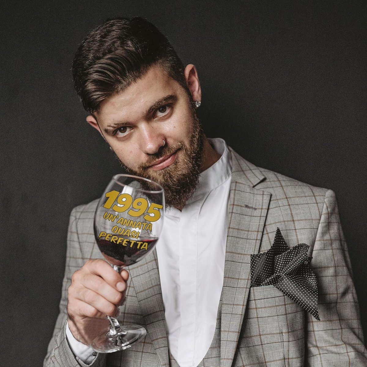 Grappig Krom Wijnglas met Gravure voor 30e Verjaardag Cadeau - 440 ml