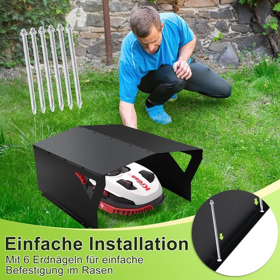 Garage voor robotmaaier Grasmaaier Garage Tuin Garages Dak 78*60*34CM Afdekking Maairobot Dak — afbeelding 5