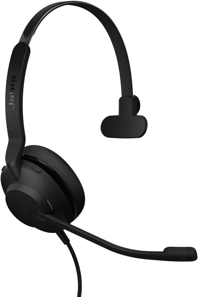 Mono Headset met Noise Cancelling en Microfoon voor Teams en Zakelijk Gebruik